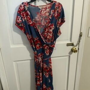 Blue Red Maxi Dress